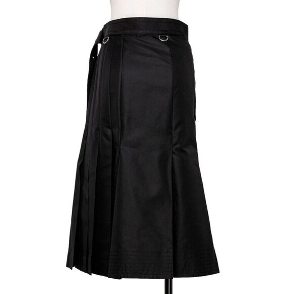 Sacai Cotton Gabardine Pleated Skirt Japan 1 US 6 Black Defect New - Picture 8 of 16